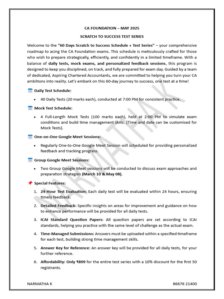 CA Foundation May 2025 Success Plan | PDF