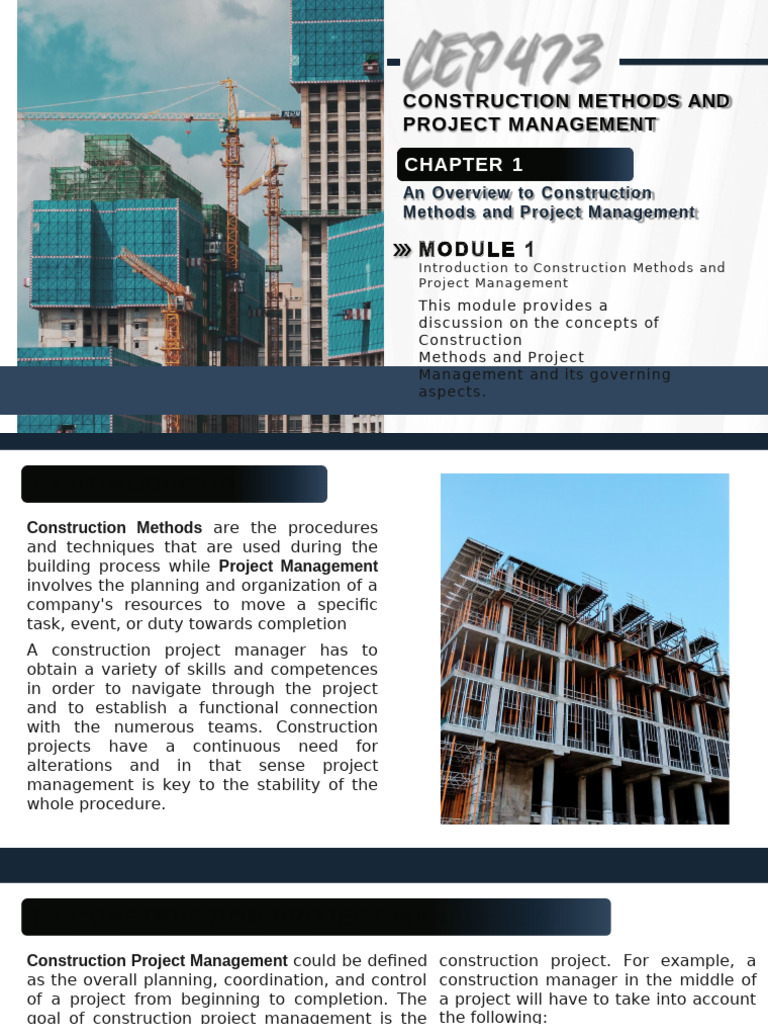 Introduction to Construction Methods and Project Management | PDF ...