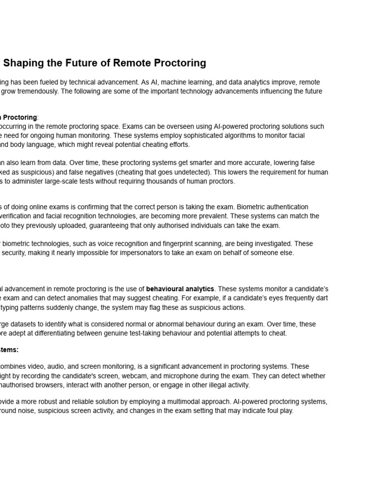 How Technology Is Shaping The Future of Remote Proctoring PDF