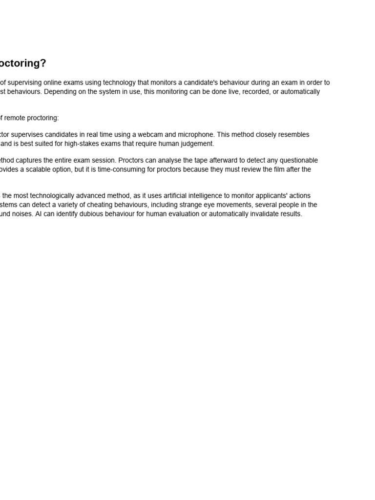 AI in Remote Proctoring Explained | PDF
