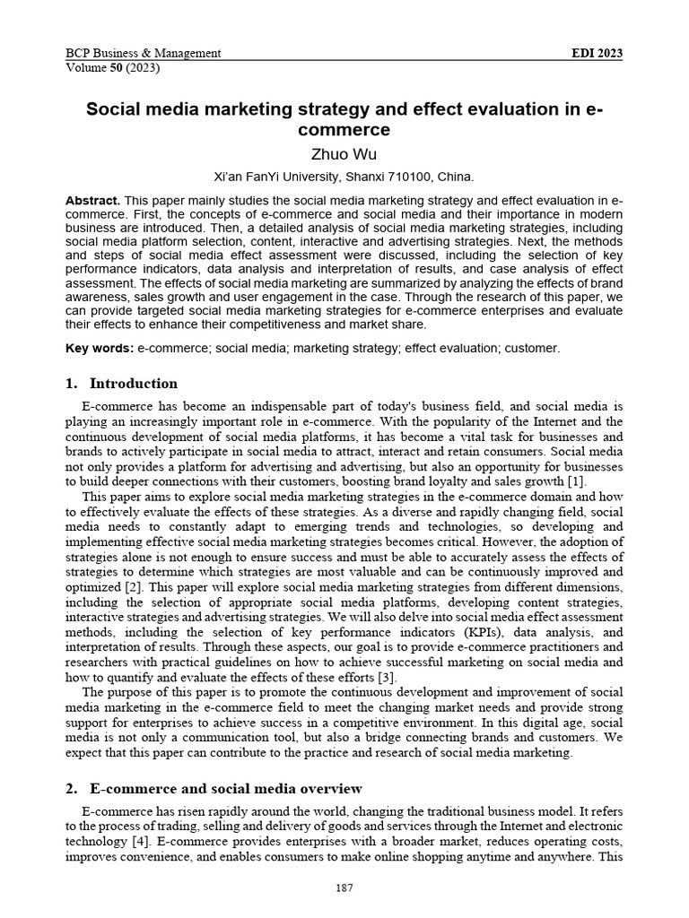 Social Media Marketing in E-Commerce | PDF | Popular Culture & Media ...