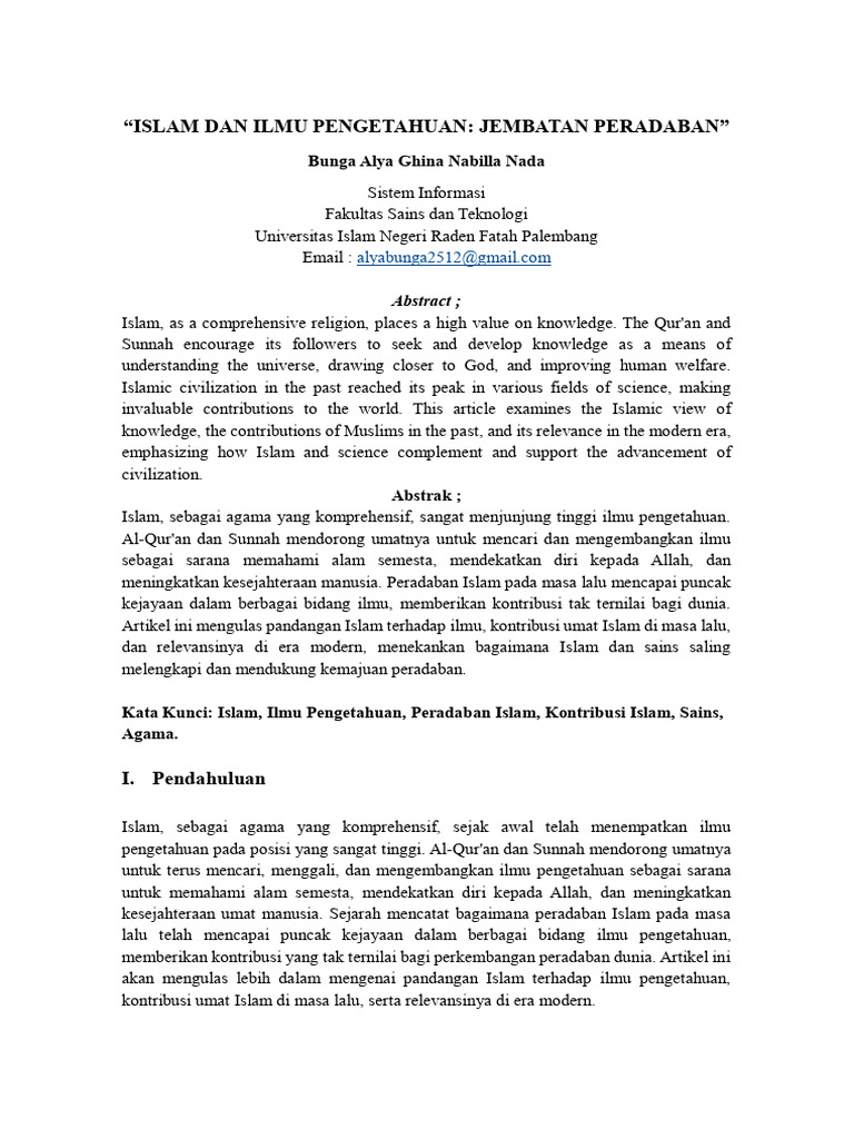 Jurnal Islam Dan Ilmu Pengetahuan | PDF