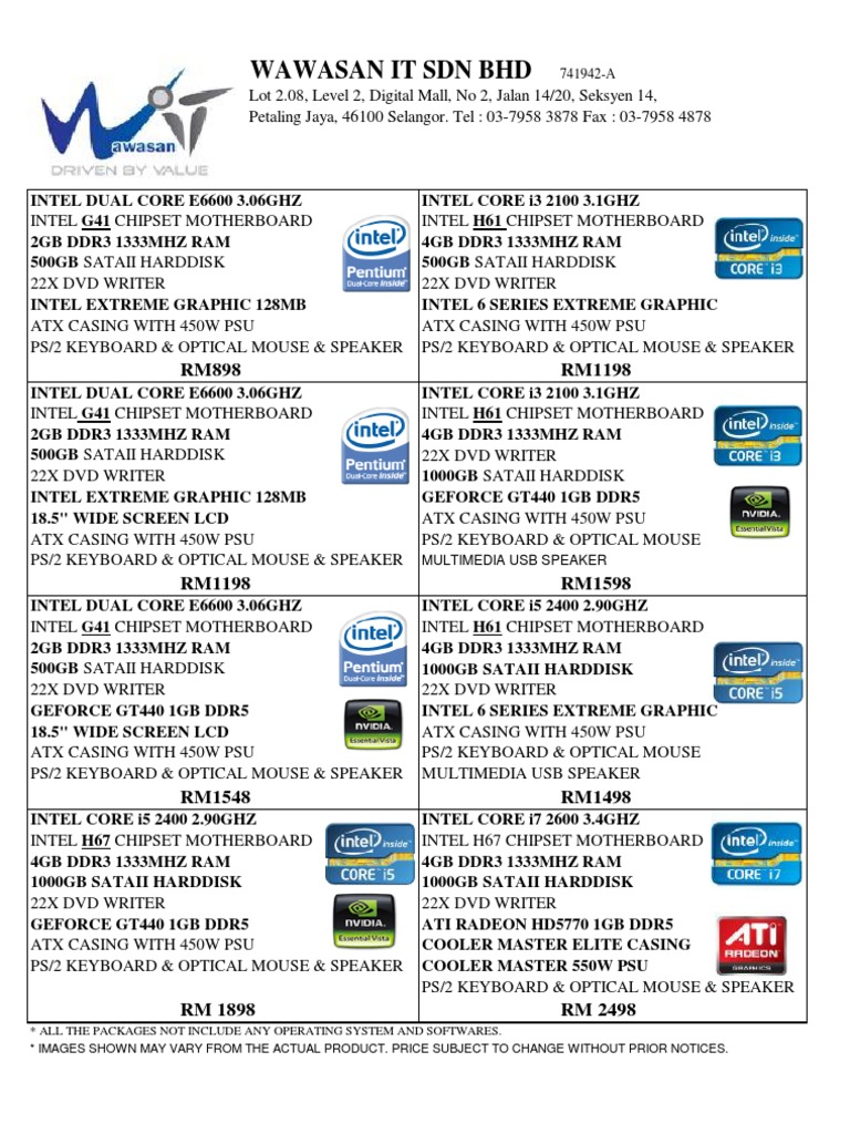 PC Package Jan 2012 | PDF | Technology & Engineering