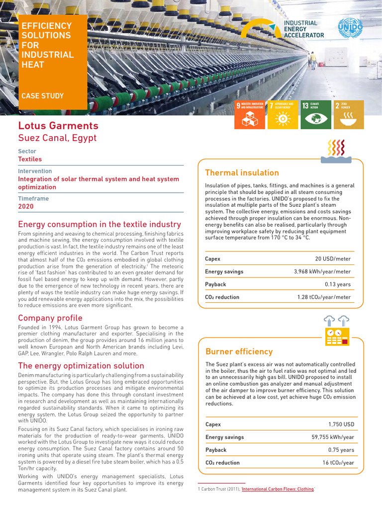 Energy Optimization in Textile Manufacturing | PDF | Energy ...