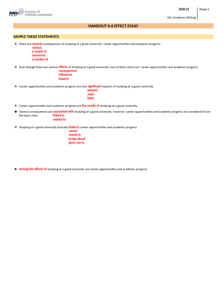Effects of Studying at a Good University | PDF