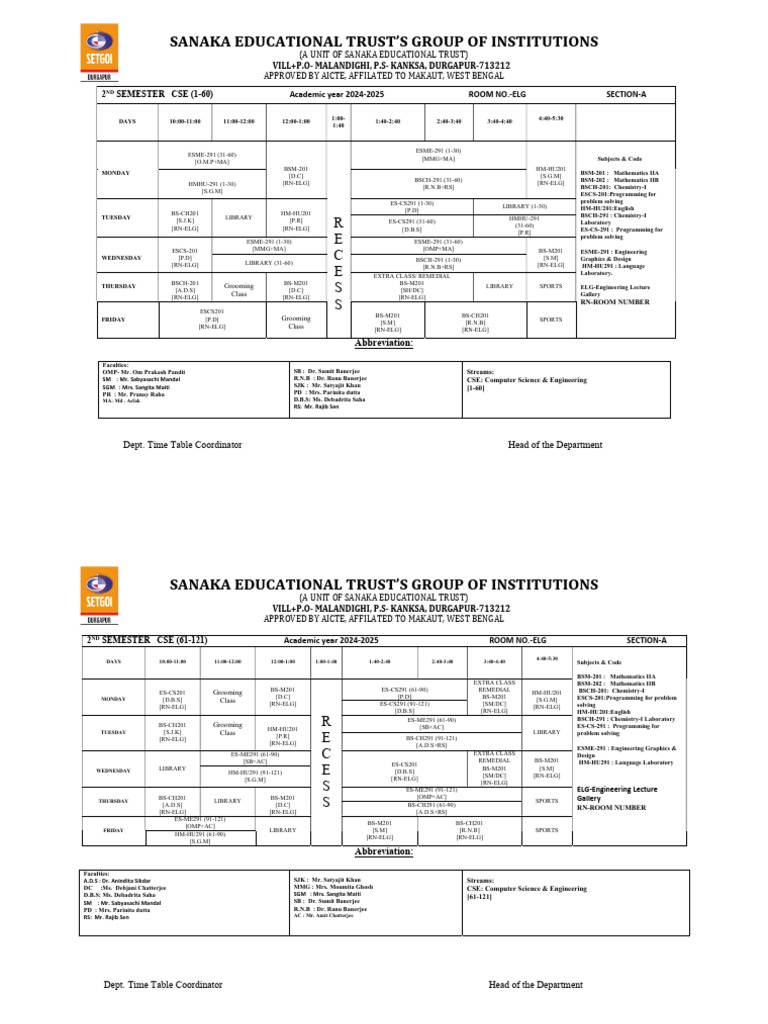 Final 2ND - SEMESTER - ROUTINE - 2024-2025 (10.02.25) | PDF | Science ...