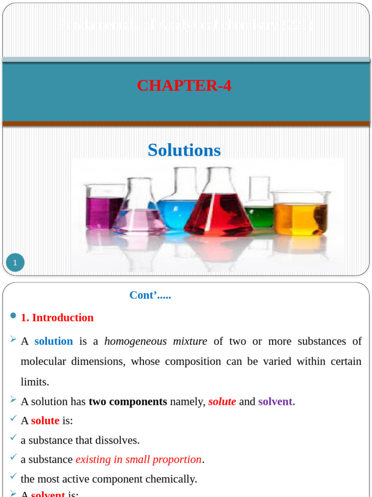 Understanding Solutions in Chemistry | PDF | Solubility | Solvation