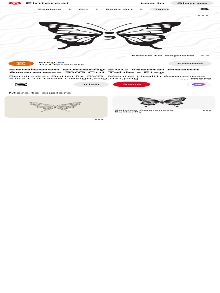Semicolon Butterfly SVG Mental Health Awareness SVG Cut Table - Etsy | PDF