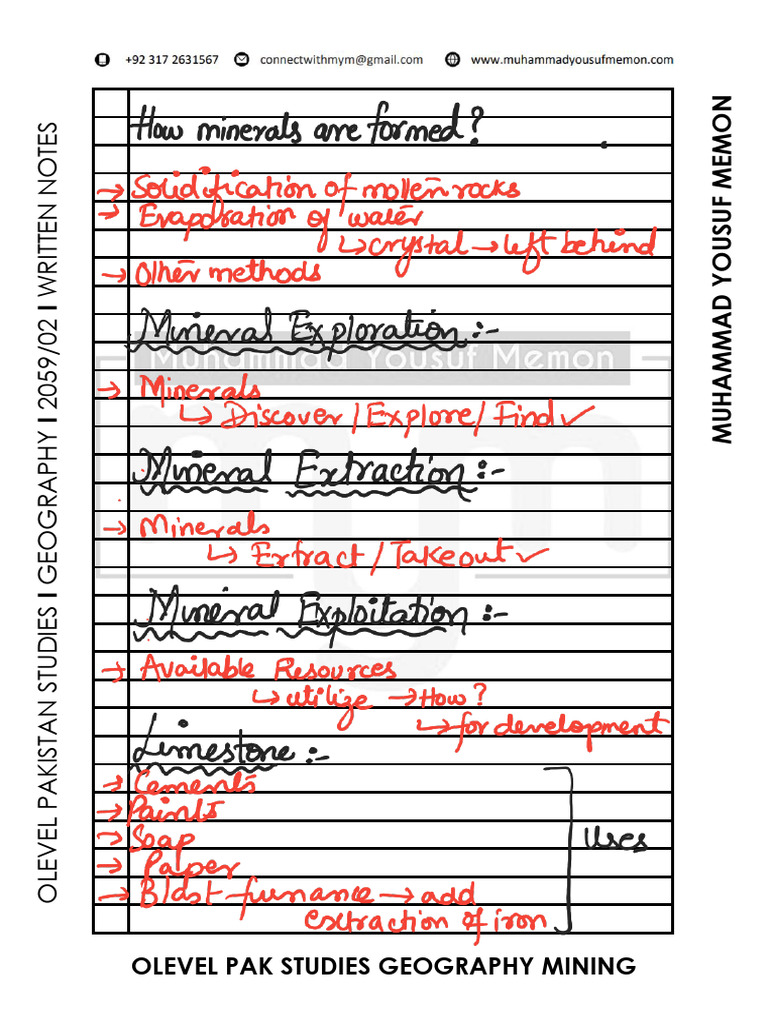 O-Level Geography Notes: Mining | PDF | Nationalism | Asia