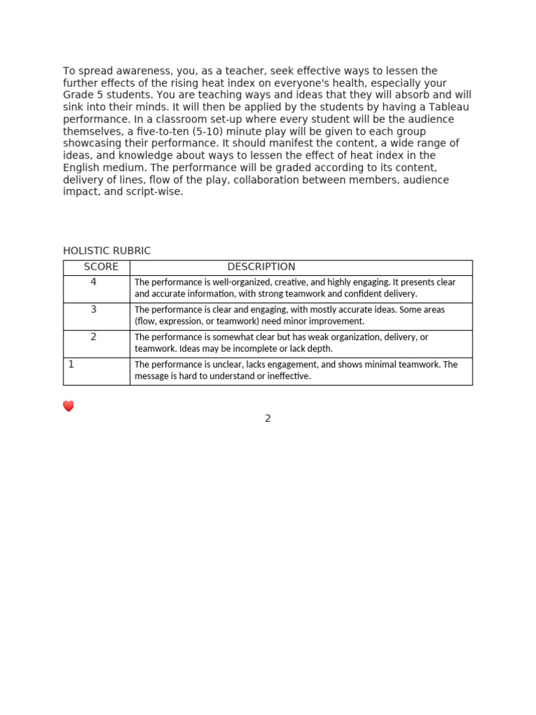 Engaging Heat Awareness Performance Guide | PDF