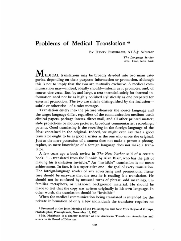 Medical Translation | PDF