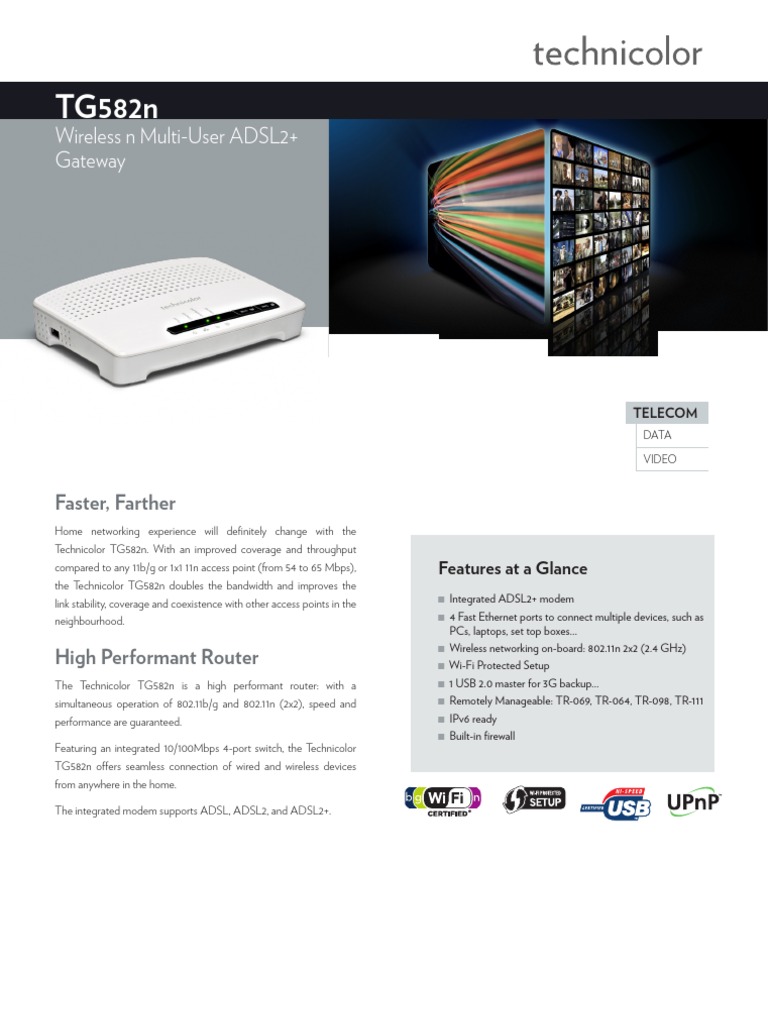 Technicolor tg582n | PDF | Computers | Technology & Engineering