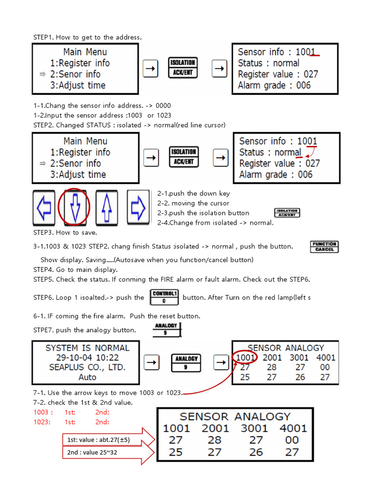 Sensor Status Change and Saving Guide | PDF