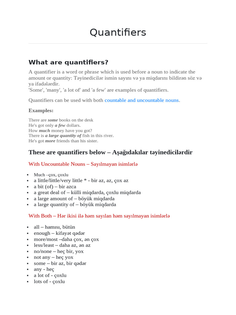 Quantifiers | PDF