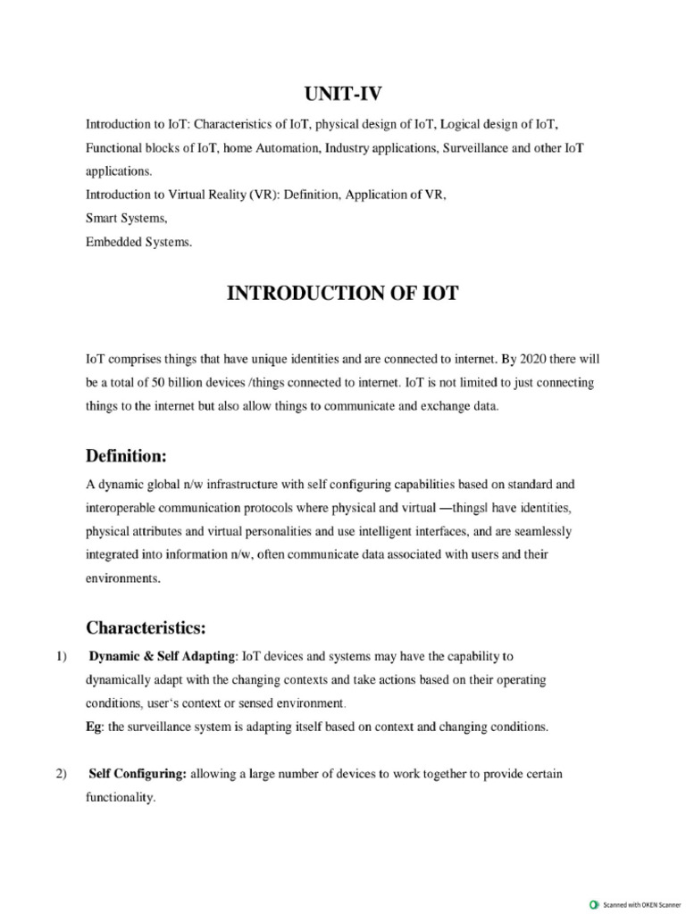 IT Unit 4 IoT-1 | PDF