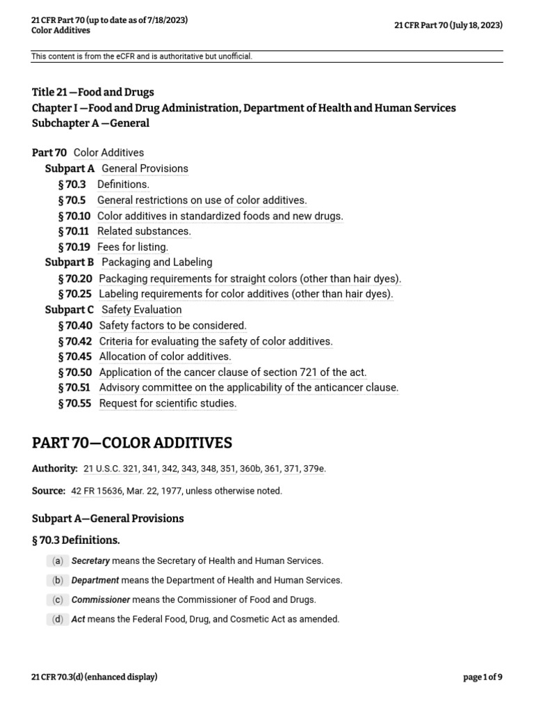 Color Additives Regulations Overview | PDF | Toxicity | Cosmetics