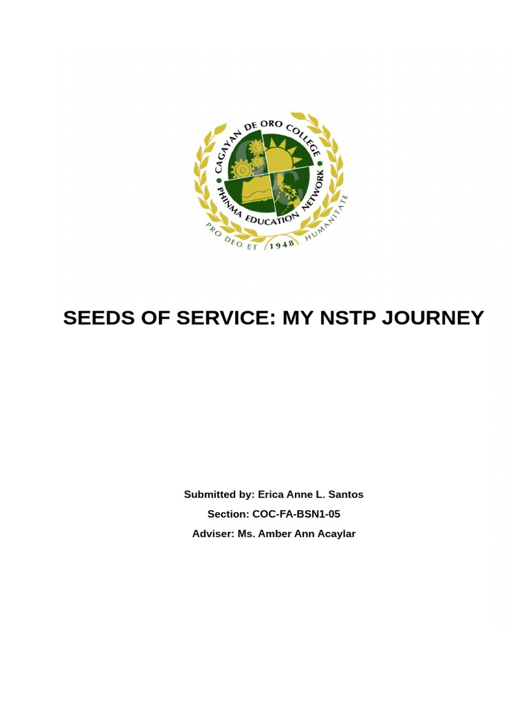 My NSTP Journey: Service and Growth | PDF | Hiv/Aids