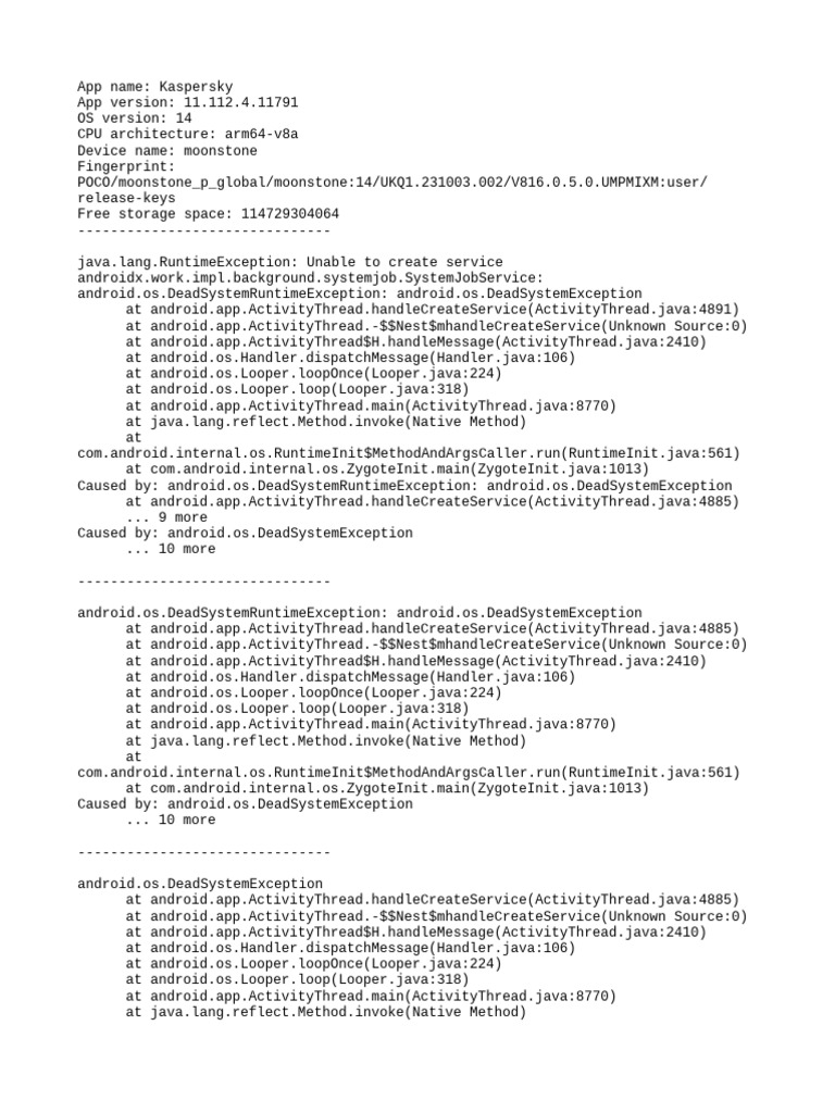 Stack Trace 2024.06.20 12-07-48.549 | PDF | Android (Operating System ...