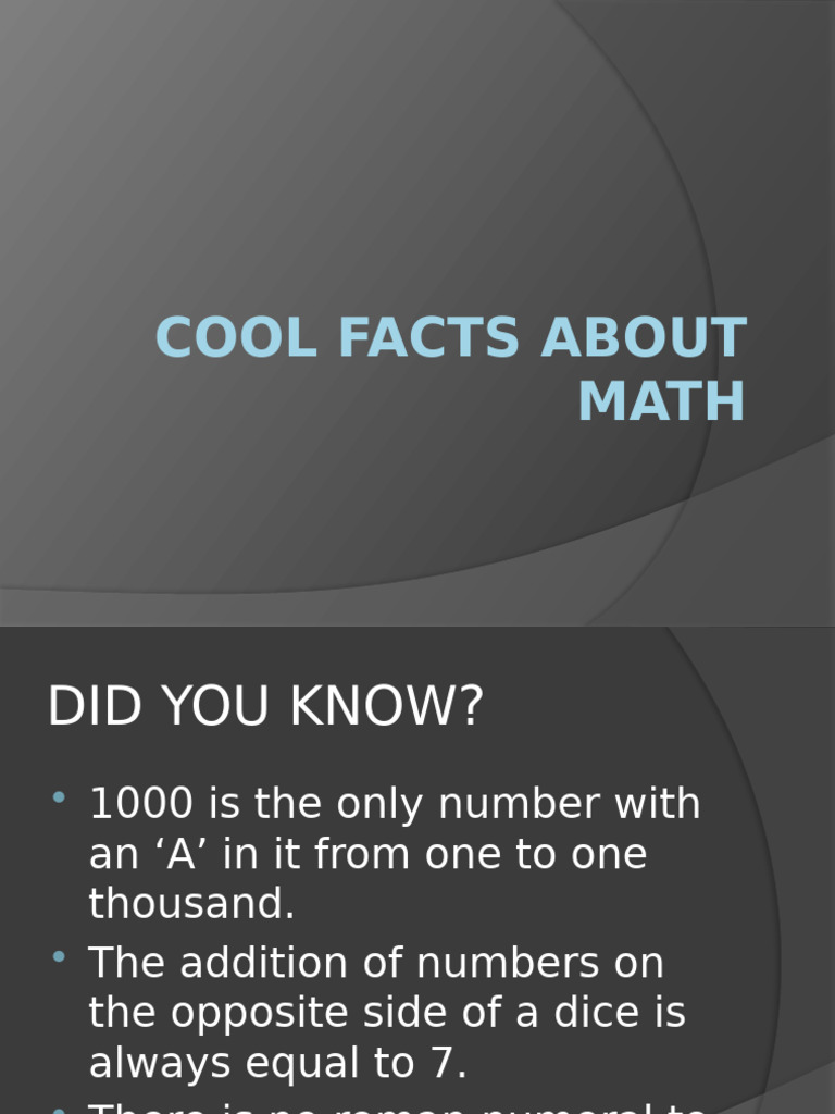 Cool Facts About Math | PDF