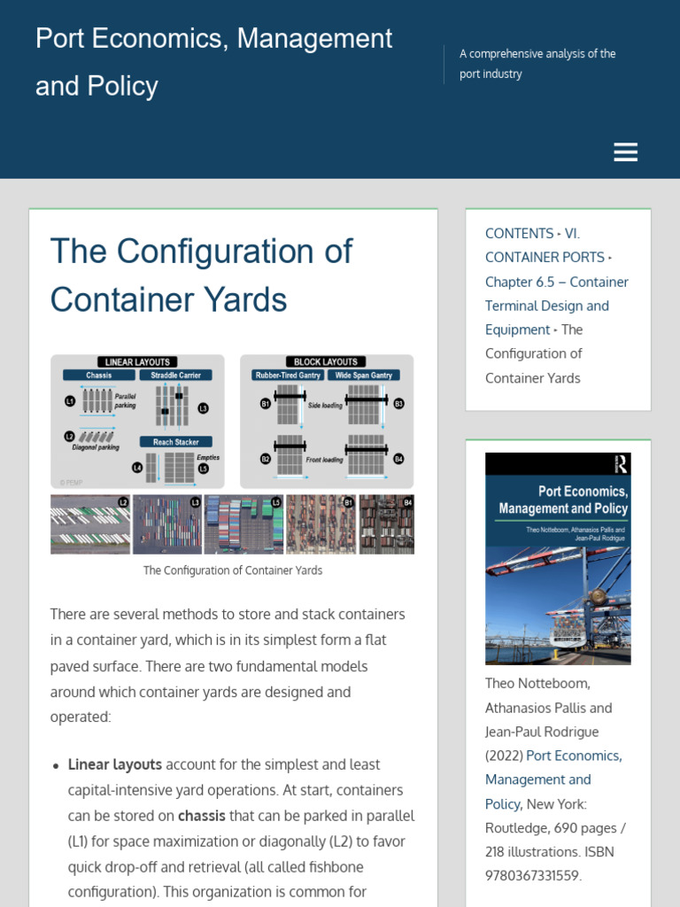 The Configuration of Container Yards - Port Economics, Management and ...