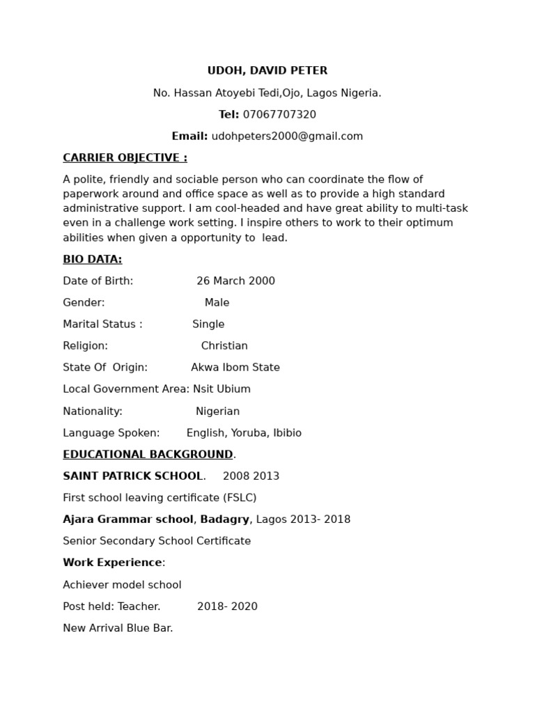 Ajara Grammar School Graduate Profile | PDF