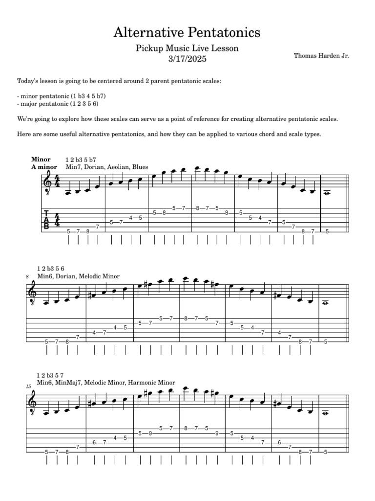 Exploring Alternative Pentatonics | PDF | Minor Scale | Musical ...