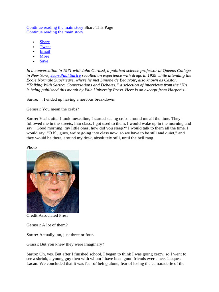 Sartre's Crabs: A Memoir of Anxiety | PDF