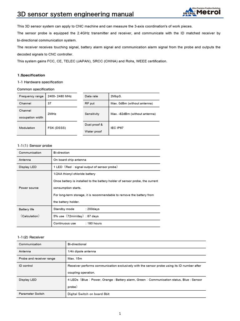 3D Sensor System Engineering Guide | PDF | Antenna (Radio) | Electricity