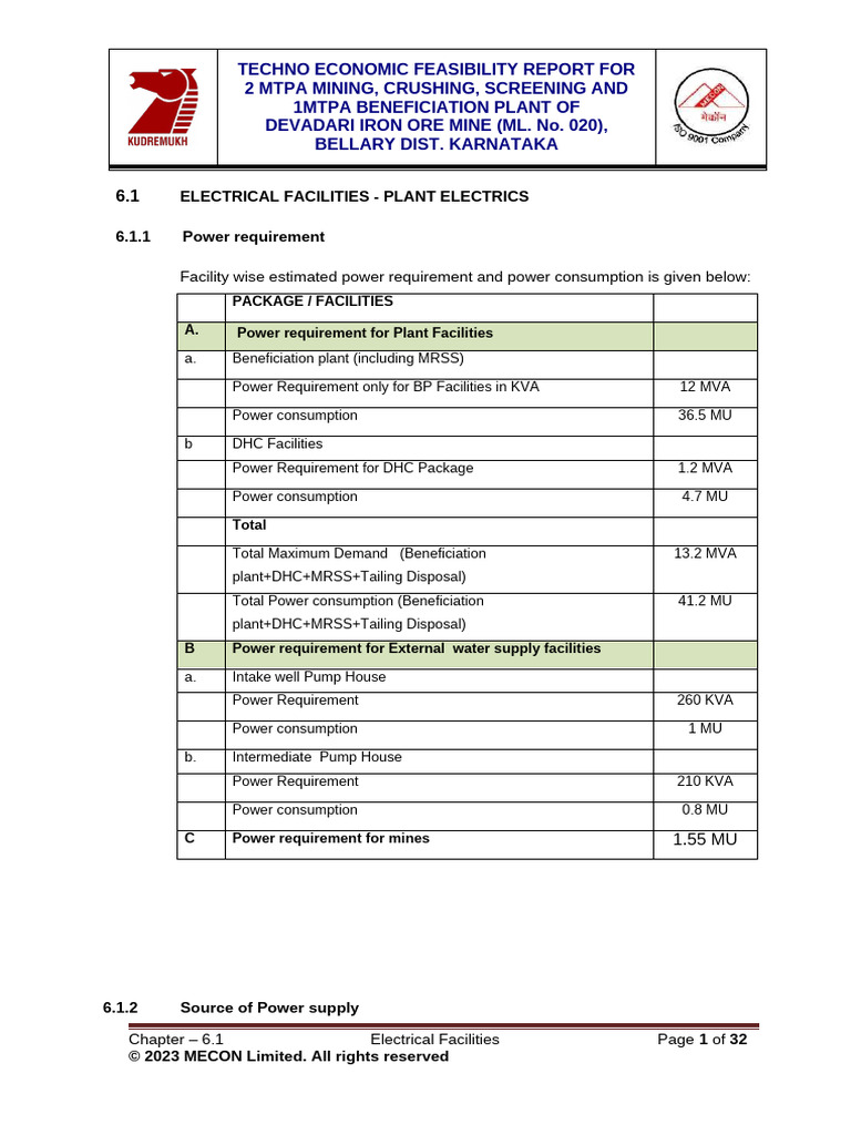 Power Supply for Devadari Mine Plant | PDF | Transformer | Electromagnetism