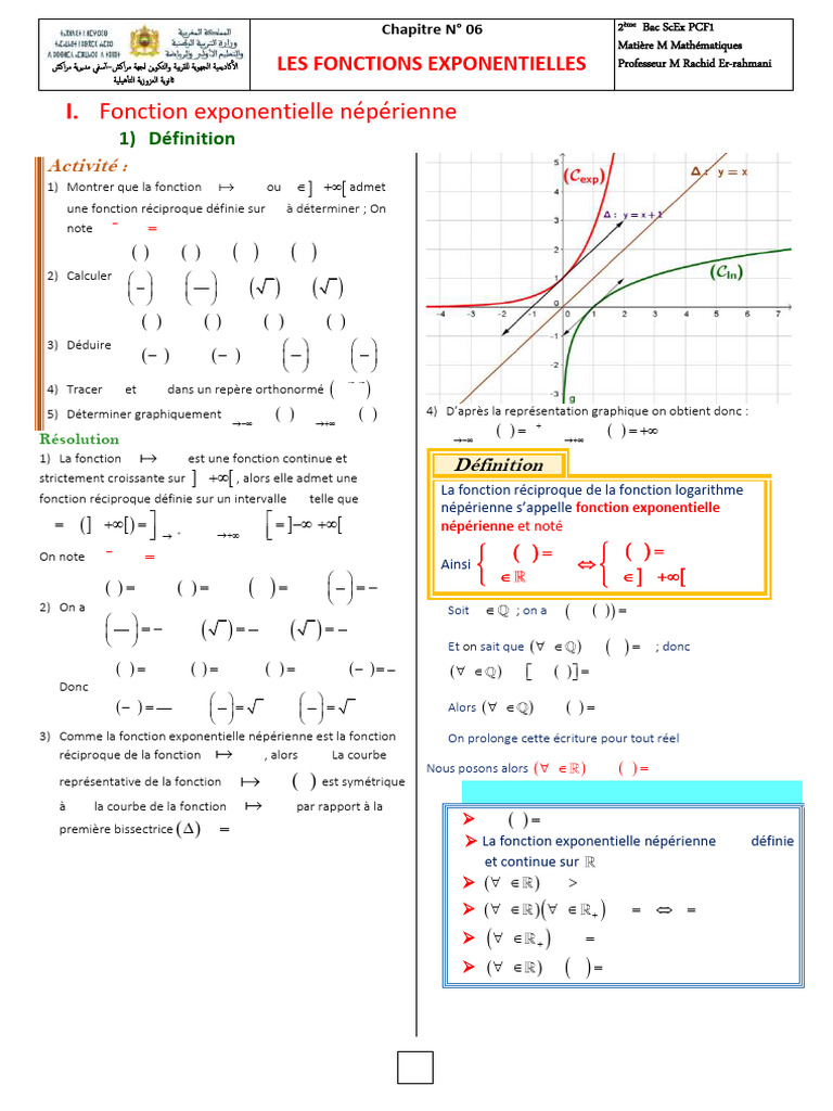Fonction exponentielle népérienne | PDF | Fonction (Mathématiques ...