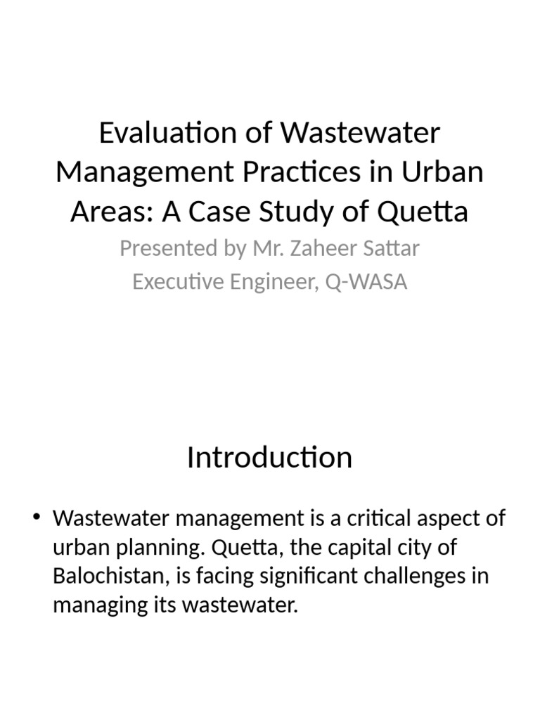 Wastewater Management in Quetta | PDF | Sewage Treatment | Water Supply