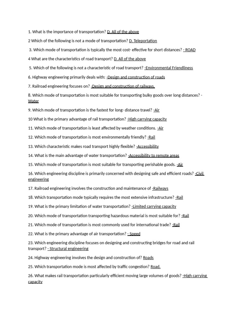 Highways Prelim Reviewer 1 | PDF | Transport | Rail Transport