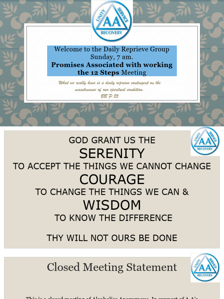 Promises of the 12 Steps in AA | PDF | Alcoholics Anonymous
