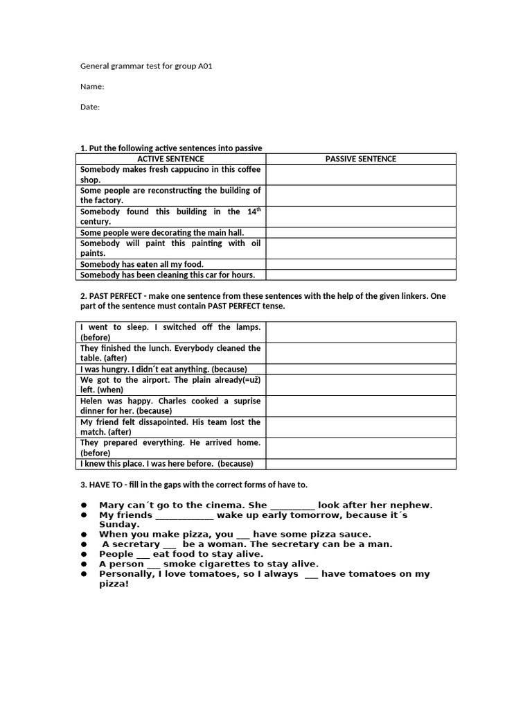 General Grammar Test For Group A01 | PDF | Adjective | Linguistics