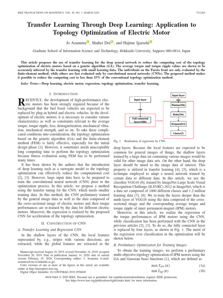 Transfer Learning for Electric Motor Optimization | PDF | Mathematical ...
