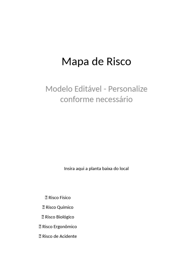 Mapa de Risco: Modelo Editável | PDF