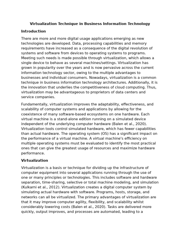 Virtualization Techniques in Business IT | PDF | Virtualization | Cloud ...