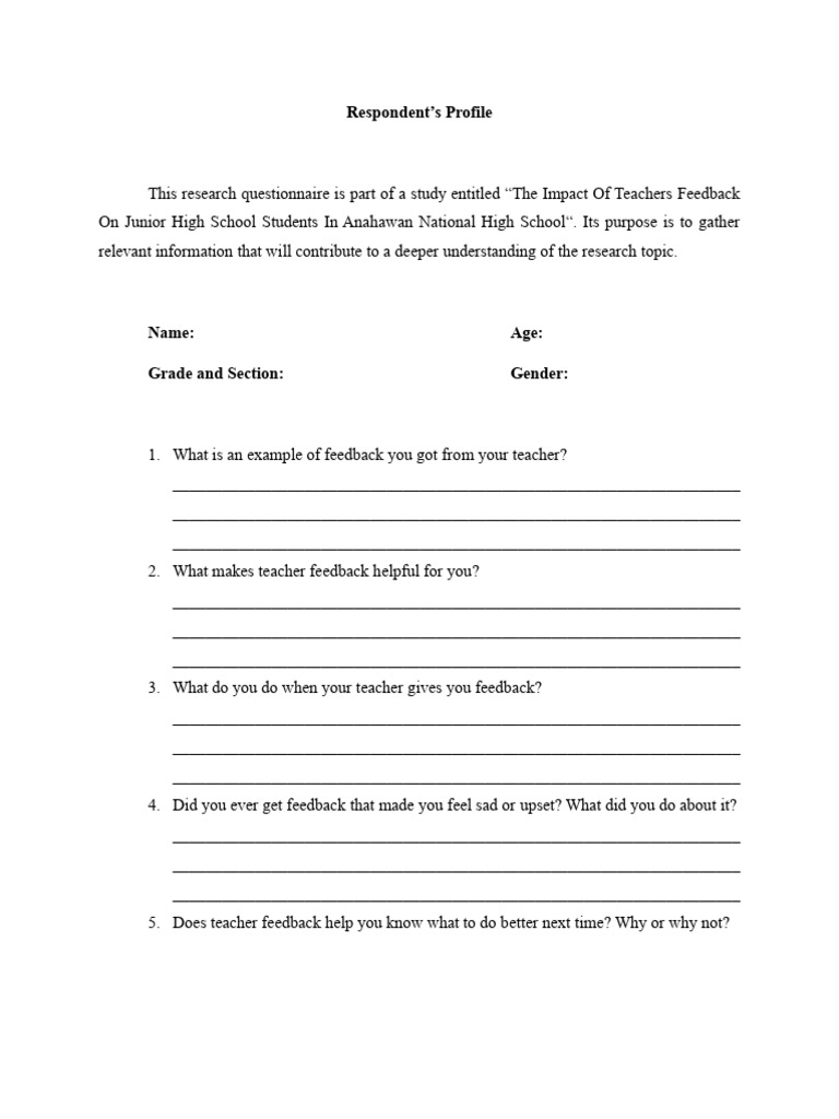 Teacher Feedback Impact Survey | PDF | Human Communication | Learning