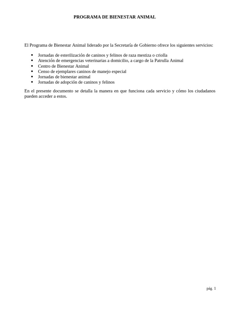 Preguntas Frecuentes Programa Bienestar Animal - 195 | PDF | Perros ...