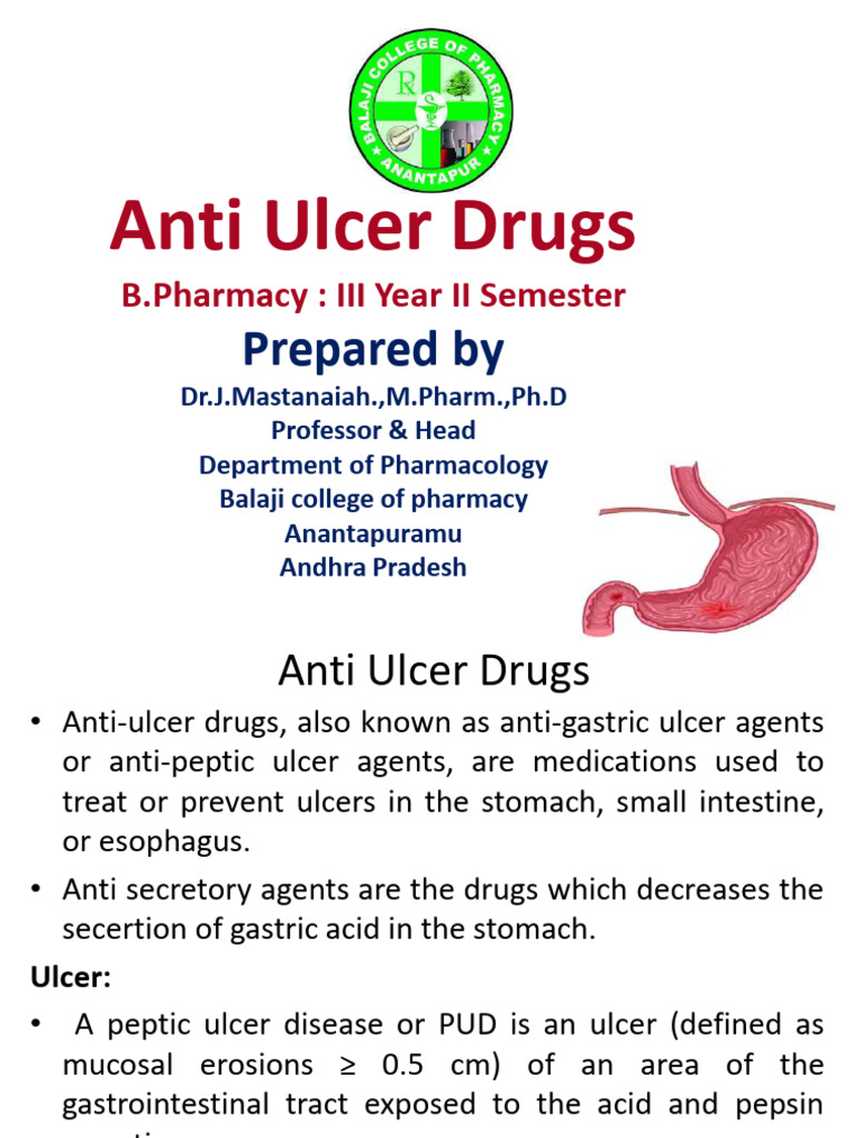 Overview of Anti Ulcer Drugs | PDF | Stomach | Clinical Medicine