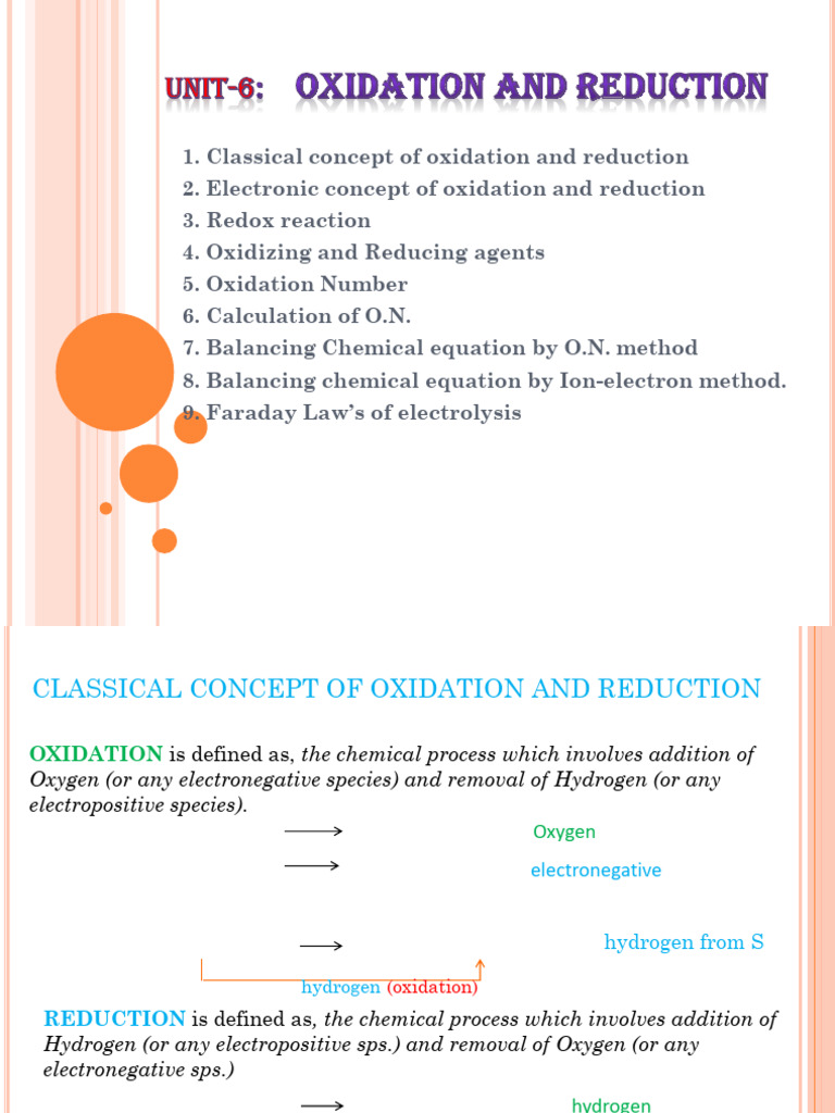 Understanding Oxidation and Reduction Concepts | PDF | Redox | Ion