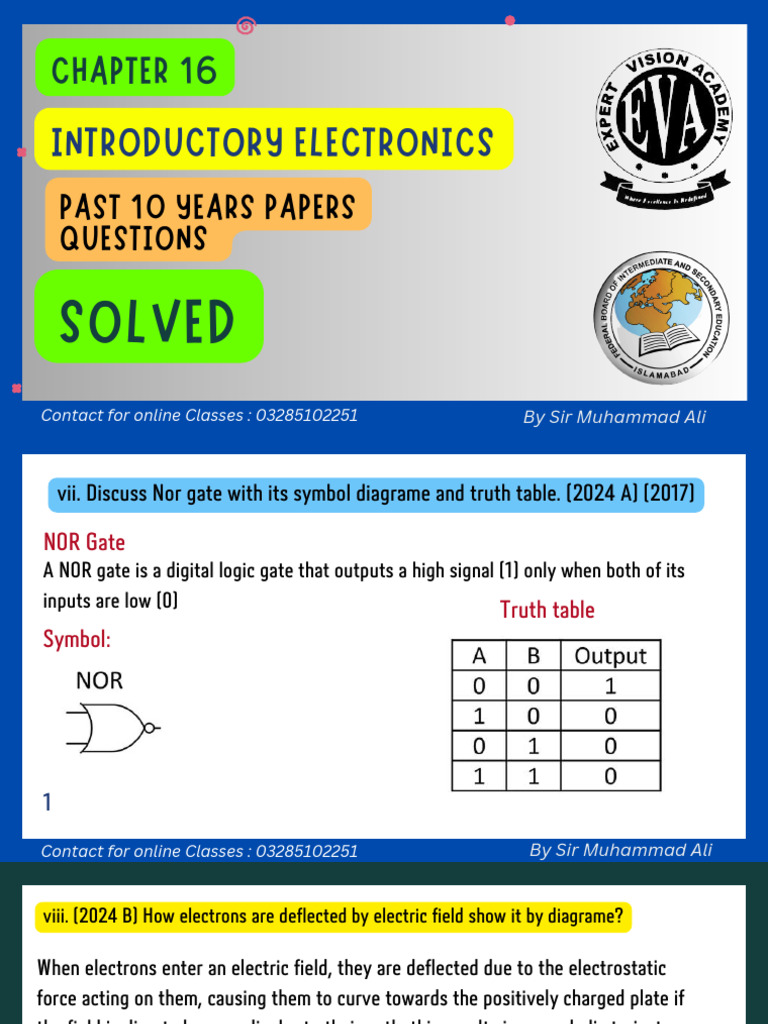 Chapter 16 Inrtoductory Electronics Past PApers | PDF | Logic Gate ...