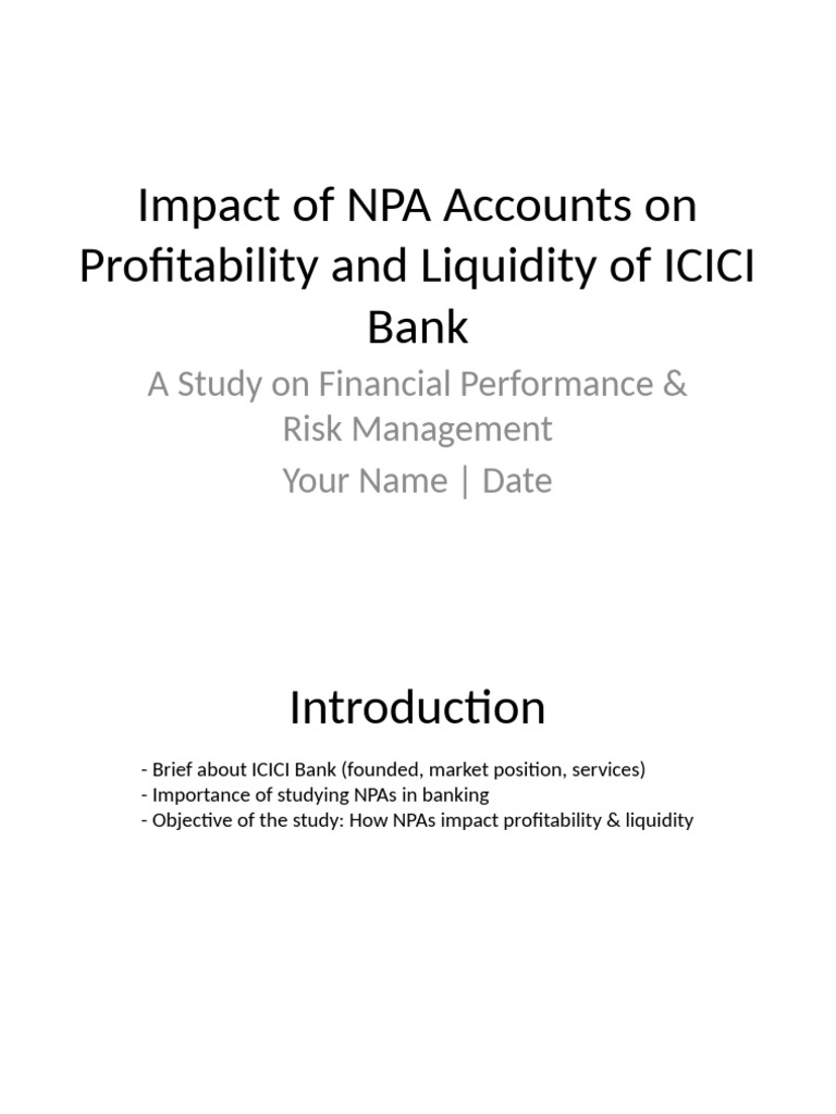 ICICI Bank NPA Impact Presentation Updated | PDF