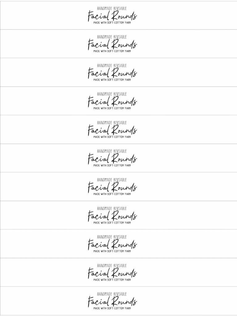 Facial Rounds Wrap - PrintSetup | PDF