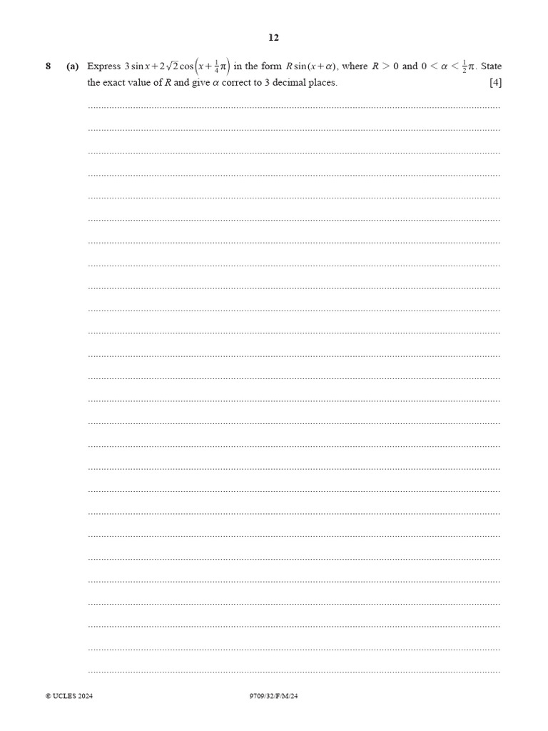 Expressing Trigonometric Functions in R Form | PDF | Trigonometry | Algebra