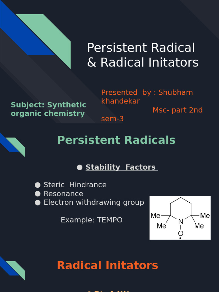 Persistent Radicals in Organic Chemistry | PDF