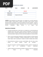 Descrição do Cargo: Auxiliar de Serviços Gerais | PDF
