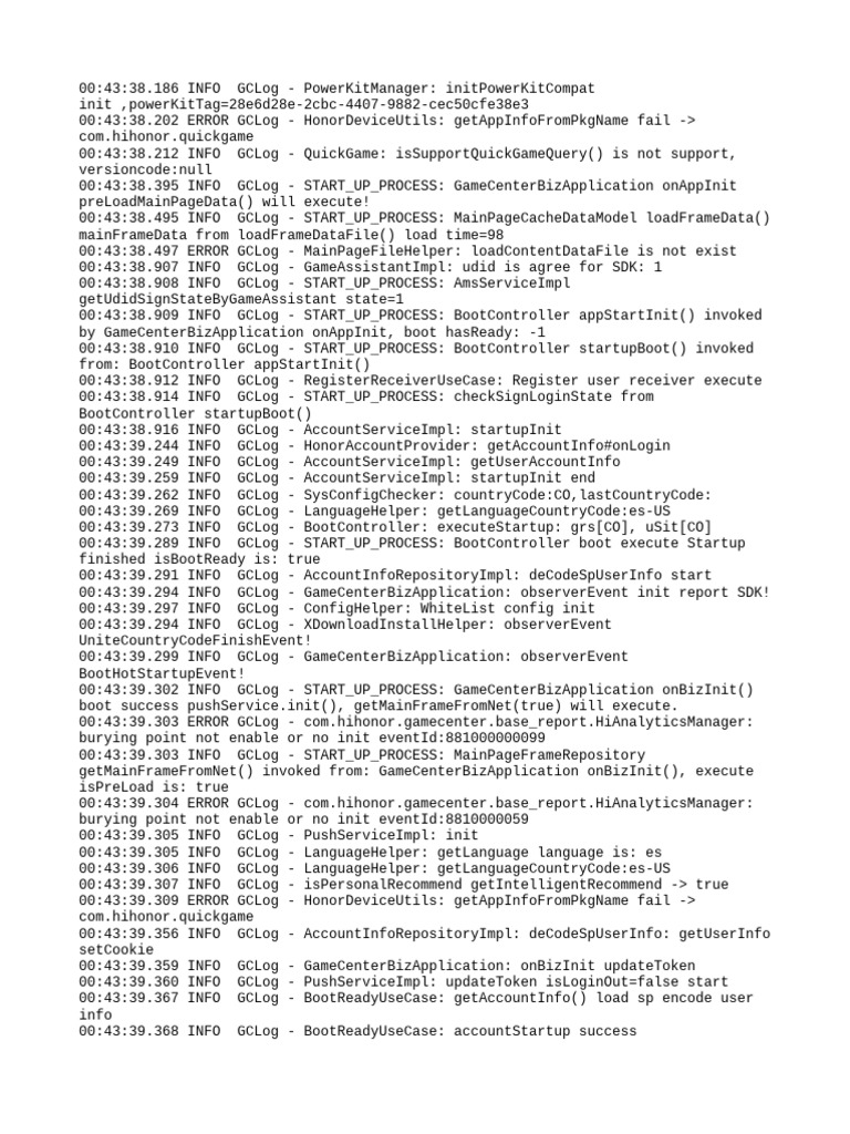 Honor Device App Initialization Logs | PDF | Information Technology ...