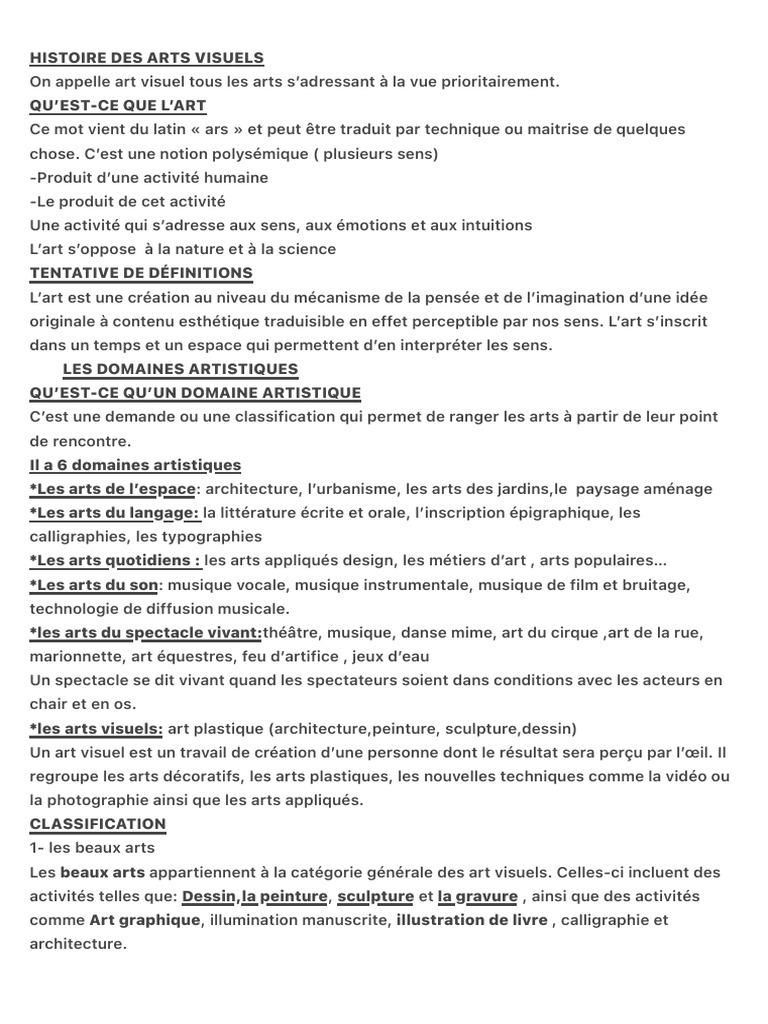 Histoire et classification des arts visuels | PDF | Arts | Expressionisme