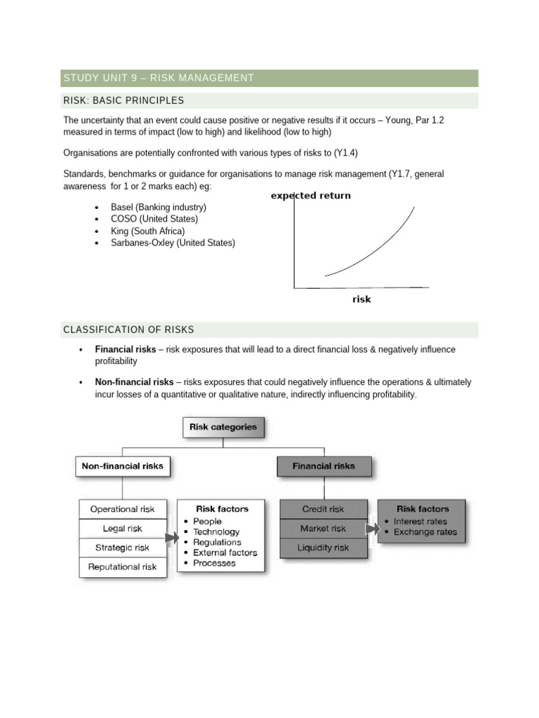 SU 9 - Organisational Risk Management | PDF | Risk | Risk Management